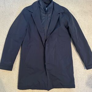 NN07 Men's Classic Navy Waterproof Insulated Trench Coat